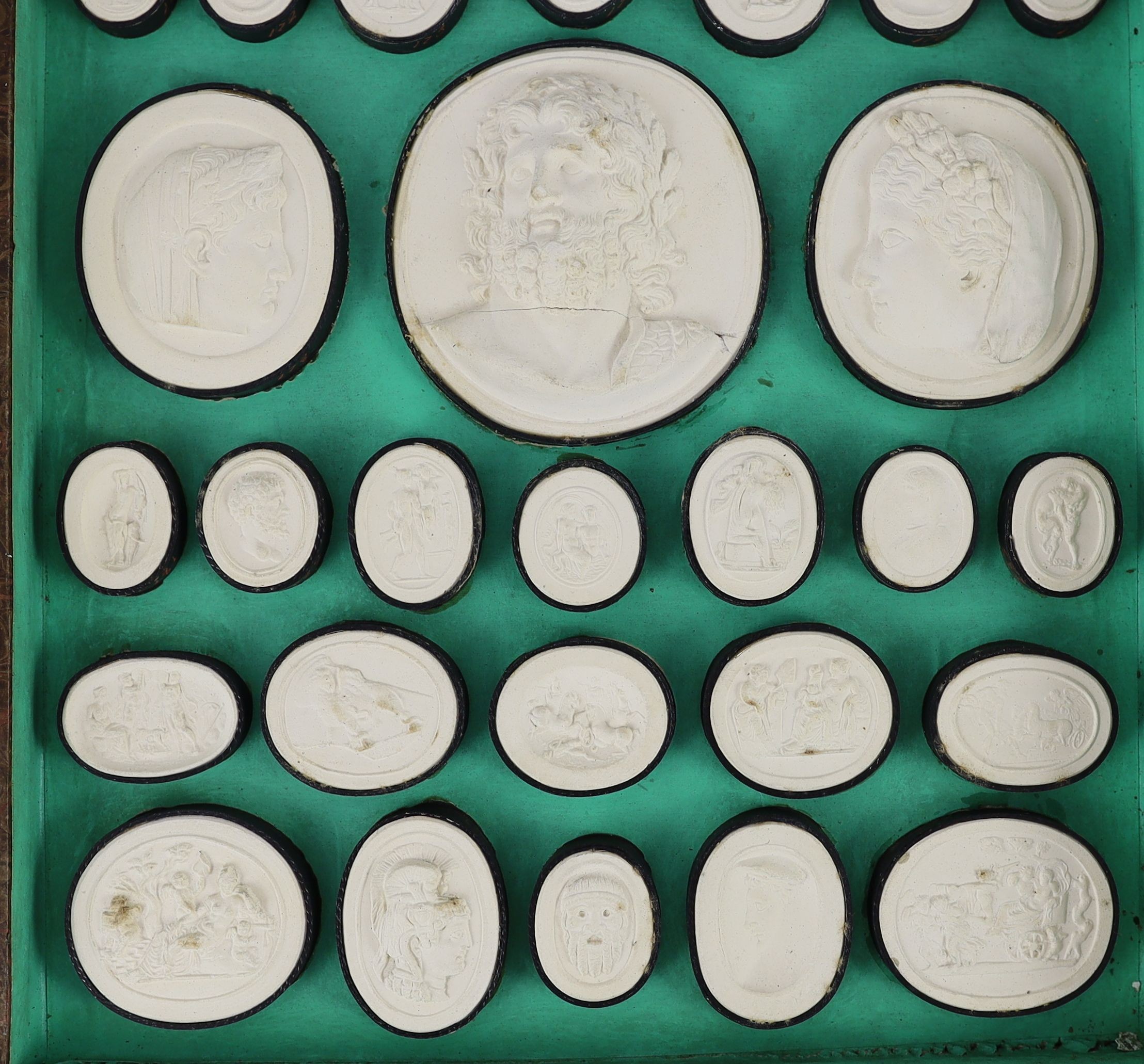 Pietro Paoletti (Italian 1801- 1847). A set of three leather bound volumes of Antique plaster gems, 34 x 24cm depth 5cm